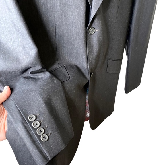 Ted Baker Endurance Gunmetal Gray Wool Sportscoat Blazer Jacket 40L - Picture 3 of 10